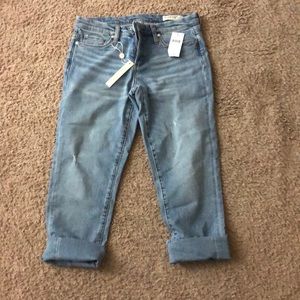 Light wash deep cuff jeans